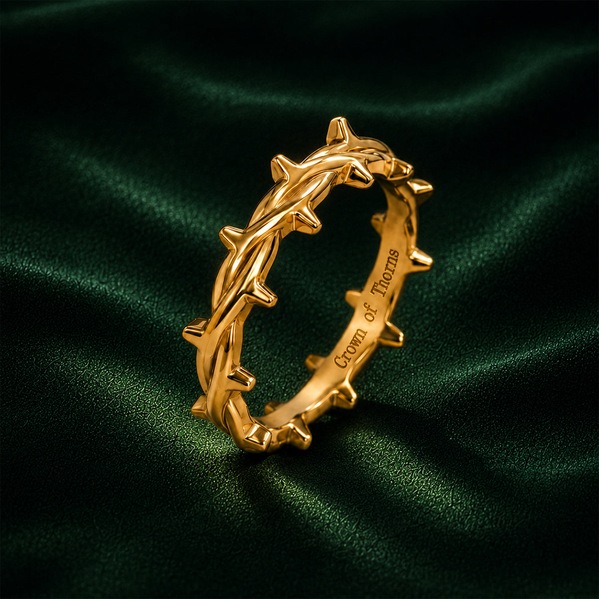 Gold Crown of Thorns Ring (Adjustable size)