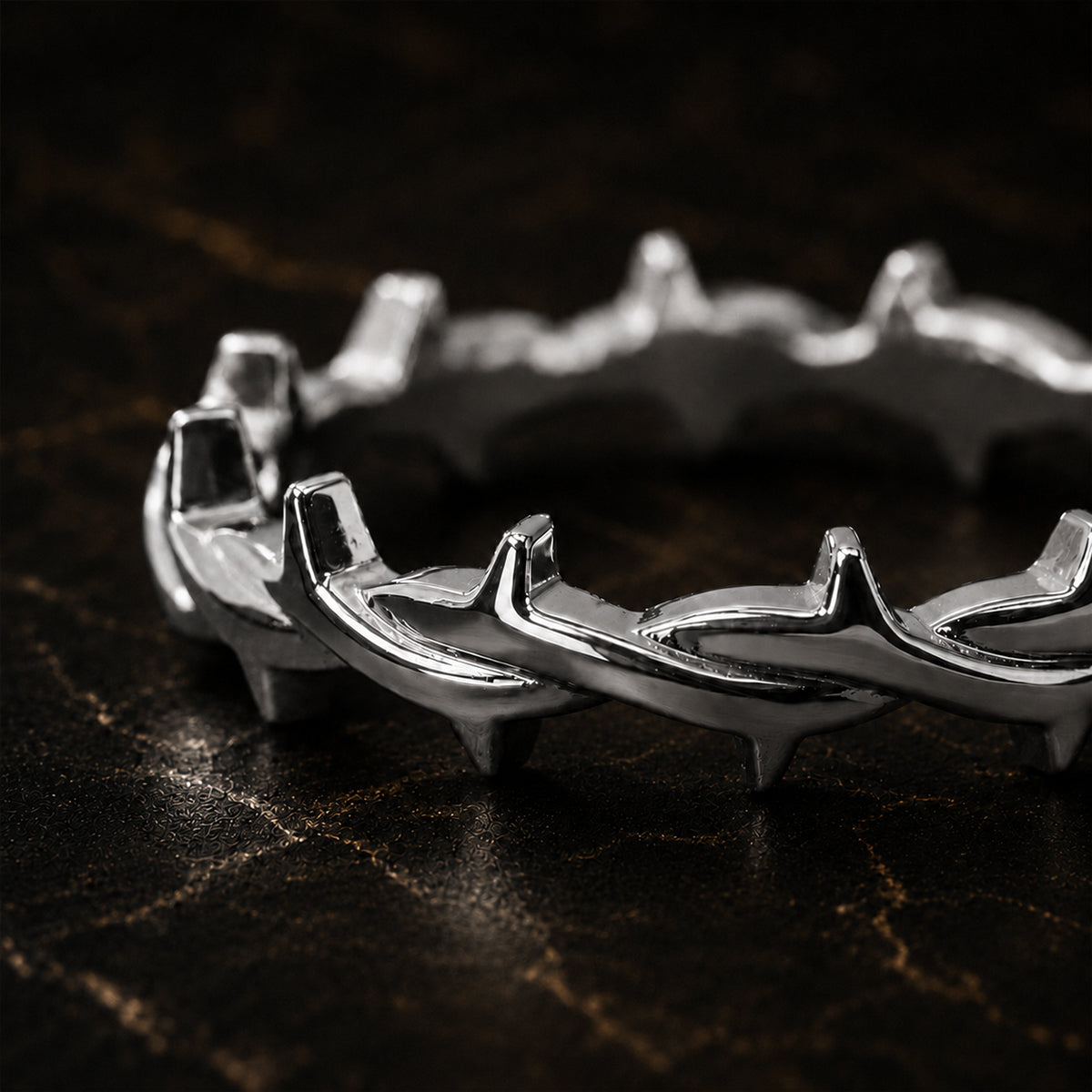 Silver Crown of Thorns Ring (Adjustable size)