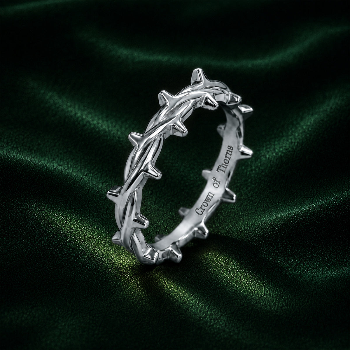 Silver Crown of Thorns Ring (Adjustable size)