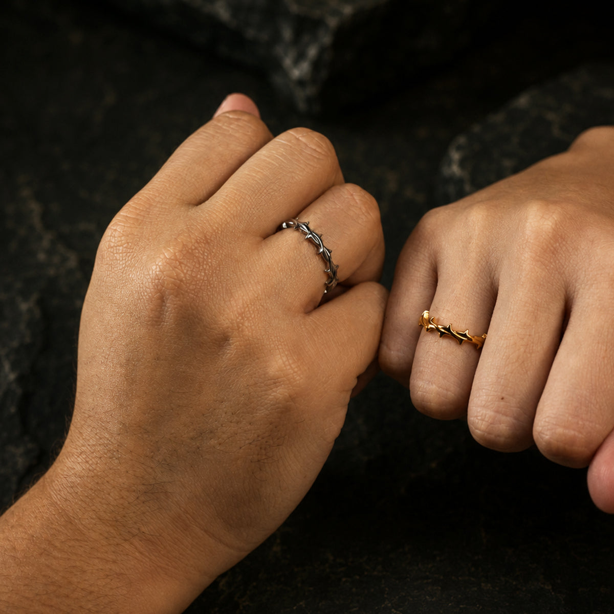 Silver Crown of Thorns Ring (Adjustable size)